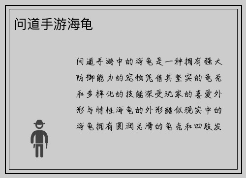 问道手游海龟
